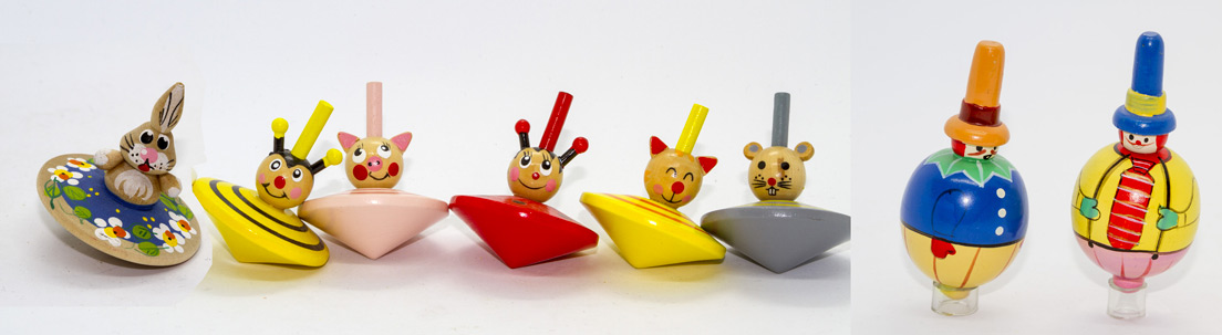 Spinning top with face / Spinning top dolls