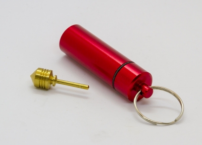 B770_2 - Schlüsselanhänger mit Mini-Kreisel rot