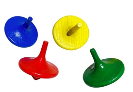 GI6472 - Wooden spinning top in china shape coloured
