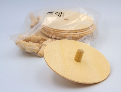 BU369_S - Plywood spinning tops to design yourself (set of 12)