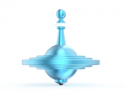 UFO7372 - Metal spinning top Cussac blue