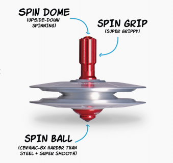 UFO1213 - Metal spinning top 611 silver