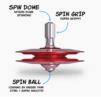 UFO6R - Metall-Kreisel 611 Feuerball Rot