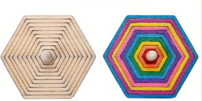 CS215 - 16 Sperrholzkreisel zum selber gestalten