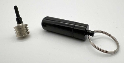B929_4 - Schlüsselanhänger (schwarz) mit Mini-Kreisel