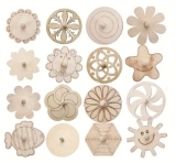 CS215 - 16 Sperrholzkreisel zum selber gestalten