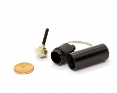 B656 - Schlüsselanhänger mit Mini-Kreisel schwarz