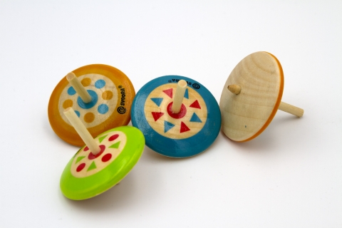 SV13041 - colourful wooden spinning top