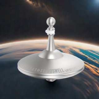 UFO6306 - Metal spinning top Roswell silver