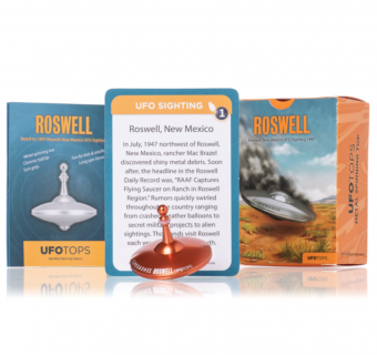 UFO6306 - Metal spinning top Roswell silver