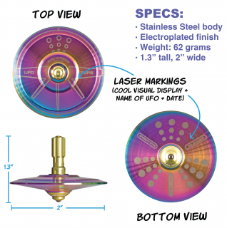 UFO4PSY- Metal spinning top Shag Psychedelic Steel
