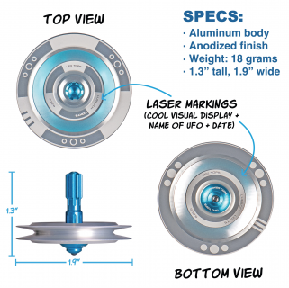 UFO1251 - Metall-Kreisel Lubbock silber