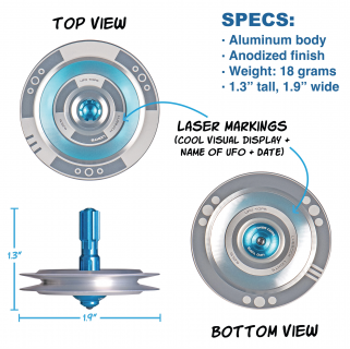 UFO5S - Metal spinning top Lubbock silver