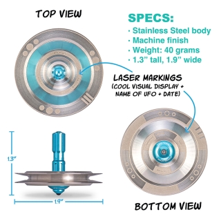 UFO5RAW - Metal spinning top Lubbock Stainless steel