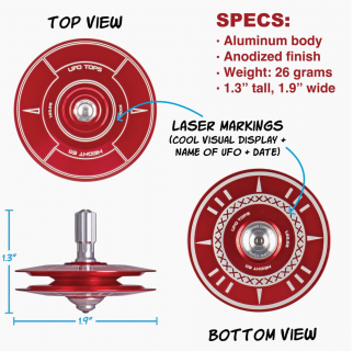 UFO1213 - Metall-Kreisel 611 Feuerball Rot