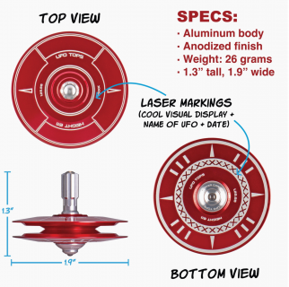 UFO6S - Metal spinning top 611 Fireball Red