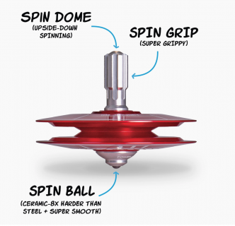UFO1213 - Metall-Kreisel 611 Feuerball Rot
