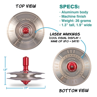 UFO6RAW - Metal spinning top 611 stainless steel