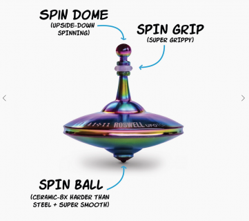 UFO2PSY - Metall-Kreisel Roswell psychedelischer Edelstahl