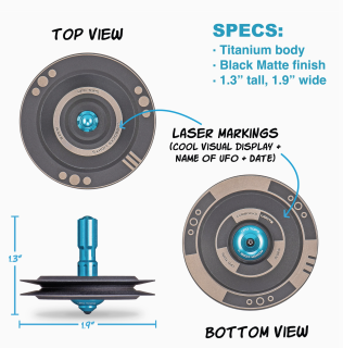 UFO1183 - Metal spinning top Lubbock black titan
