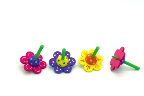 TH4229 - Wooden Spinning Top Flower